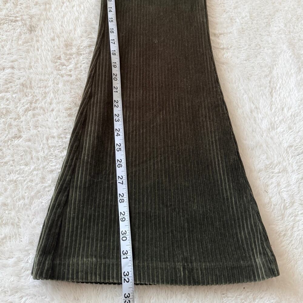 Aerie Olive Green Corduroy Flare Pants Pull On High Rise XL Regular - Picture 4 of 7